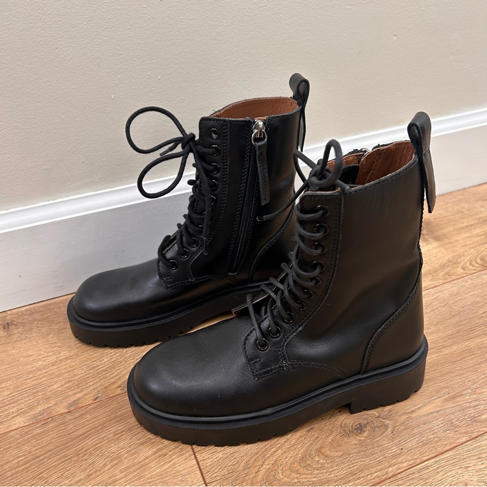 Zara Basic Black Combat Boot - Size 35 / 5 - image 8